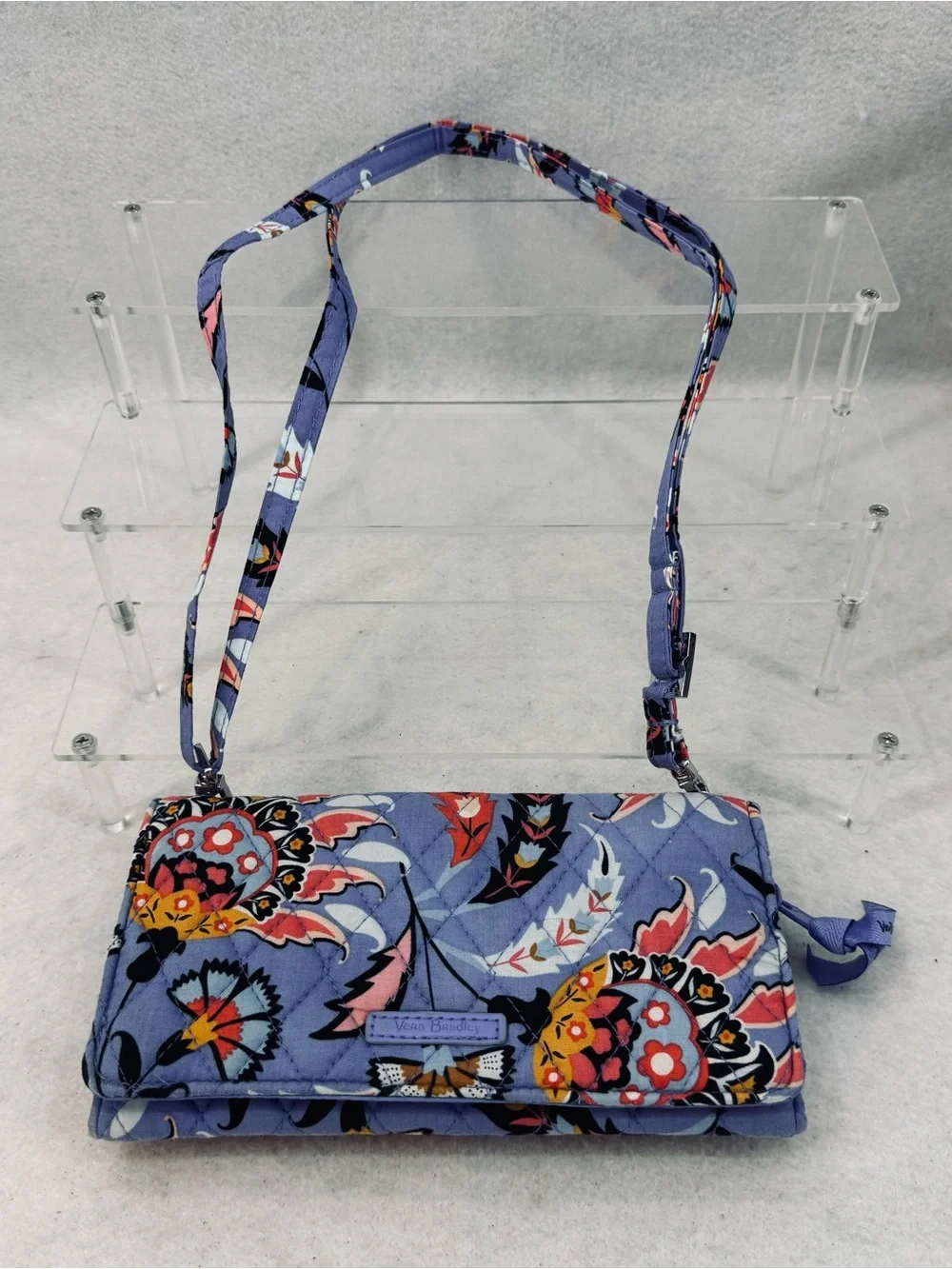 Vera Bradley RFID Wallet Crossbody Clutch Wristlet Mural Garden Detachable Strap - Picture 5 of 7